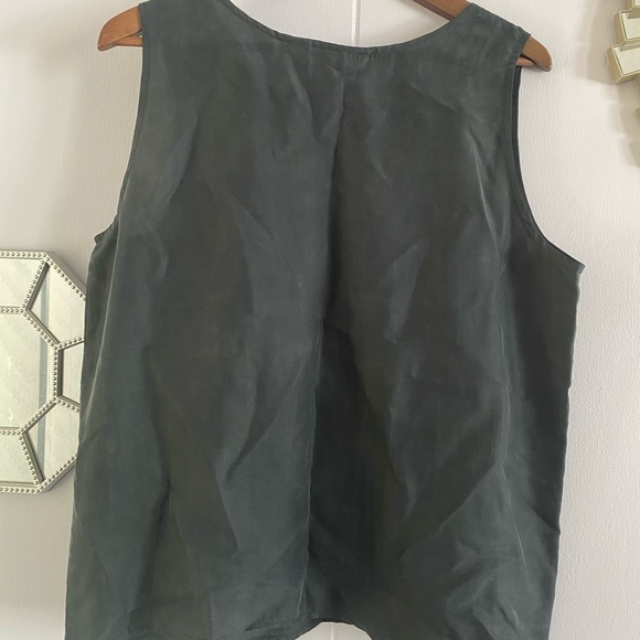 Vintage Marguerite Li Black Silk Tank L - Picture 5 of 5